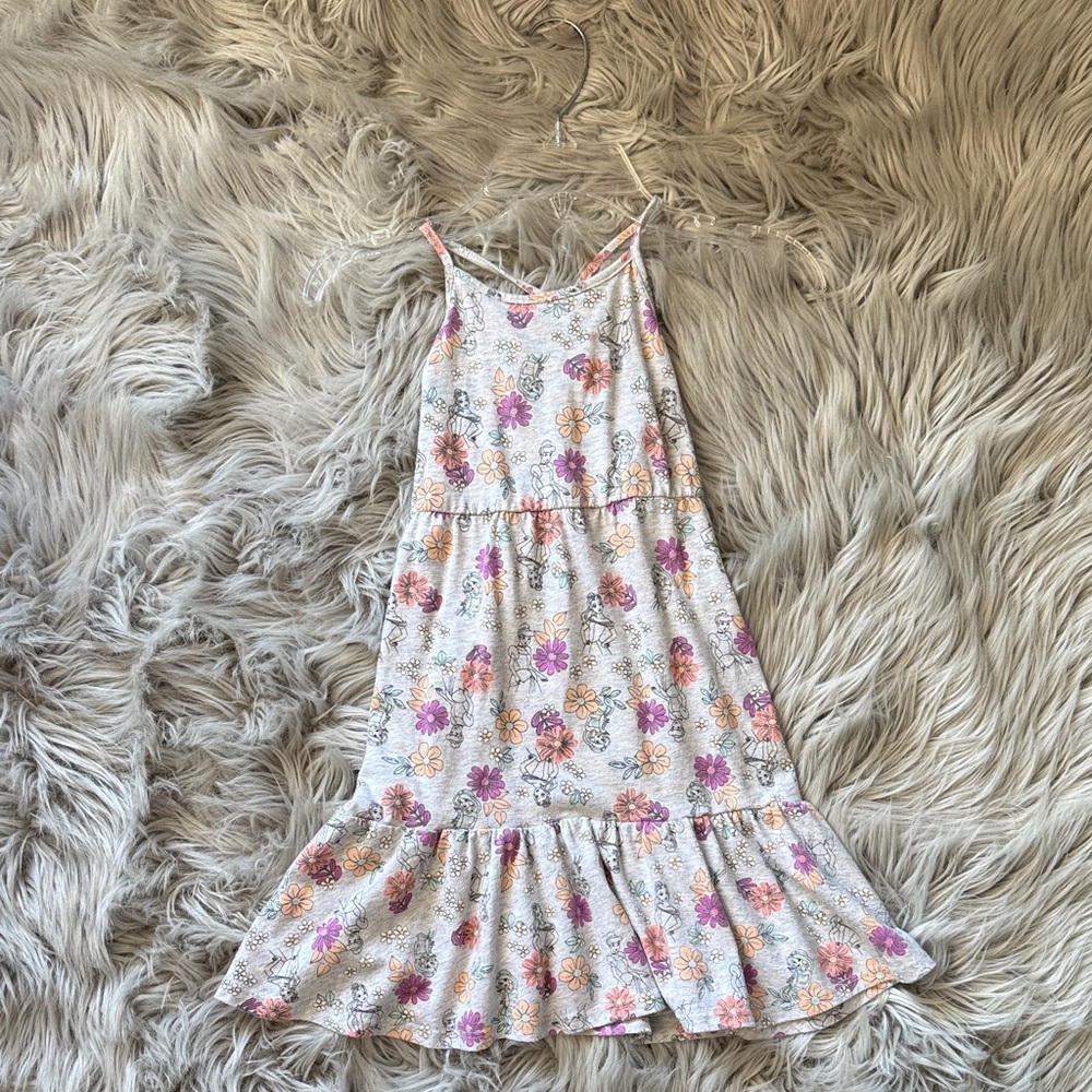 Disney White Floral Sundress with Pink and Purple Flowers